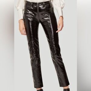 FRAME black slick lamb leather pants size 24